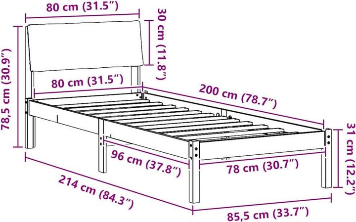 Image du produit vidaXL Plattformbett (80 x 200 cm)