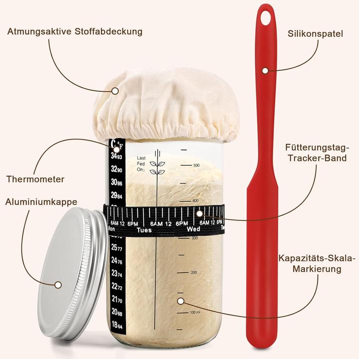 Actual product image Clheatky 11-teiliges Sauerteig Starter-Set