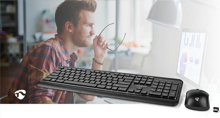 Produktbild Nedis Maus und Tastatur-Set | Wireless | Maus- und Tastaturverbindung: USB | 800 / 1200 / 1600 dpi | (US, Kabellos)