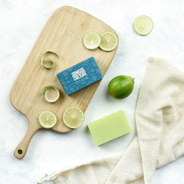 Actual product image Jungle Culture - Lime and Sea Salt Body Soap, Zero Waste (Curd soap)