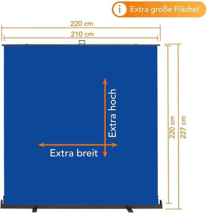 Produktbild Walimex pro Roll-up Panel Hintergrund blau 210x220 (220 cm, 220 cm)