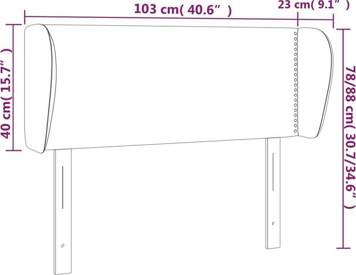 Actual product image vidaXL Kopfteil (103 x 23 x 88 cm)