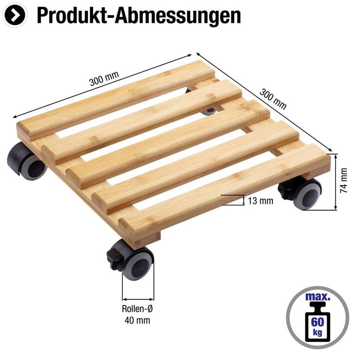 Immagine prodotto Metafranc Rullo per piante 300 x 300 mm, 60 kg, bambù, TPE