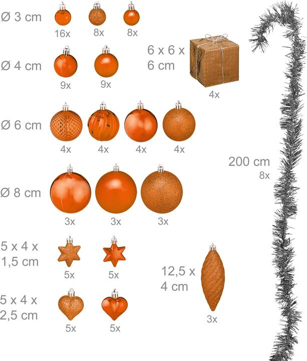 Image du produit Relaxdays 110x boules-de-Noël (110 -pièce)