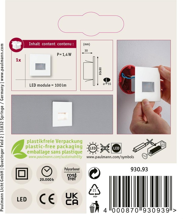 Image du produit Paulmann Edge Quadro (50 lm)