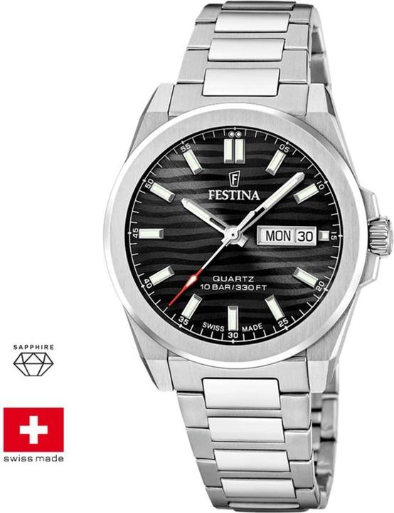 Produktbild Festina Schwarze Herrenuhr Aus Schweizer Herstellung (39.80 mm)
