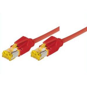 Tecline Patchkabel S/FTP, PiMF, Cat 6a, rot, 5,0 m Für 10 Gigabit/s, halogenfrei, mit Draka-Kabel und Hirose (SFTP, CAT6...