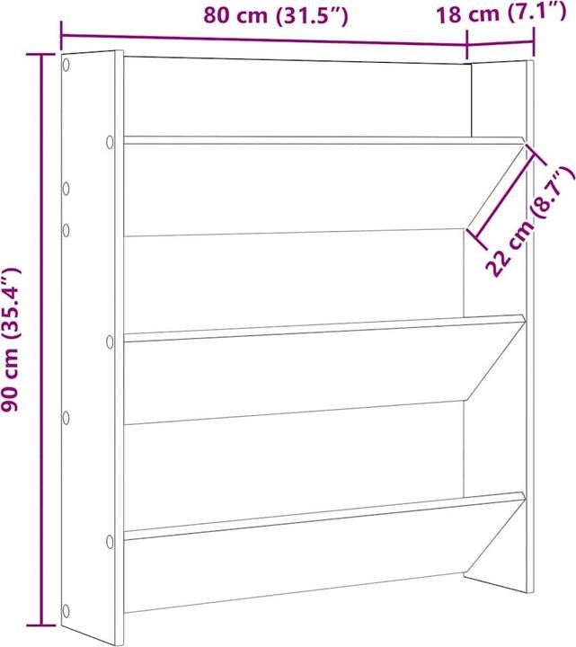 Image du produit vidaXL Brandon (80 x 18 x 90 cm)