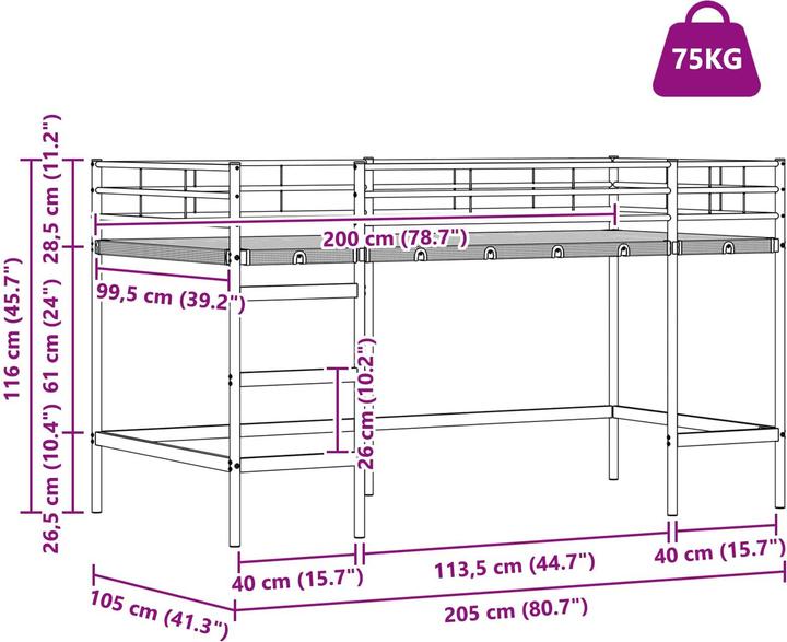 Immagine prodotto vidaXL Loftbett für Kinder