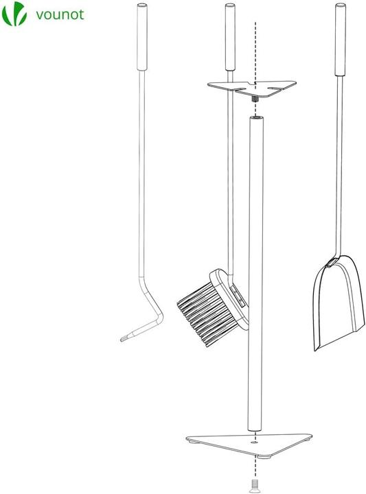 Immagine prodotto Vounot Set per caminetto, Nero (58 x 18 x 18 cm)