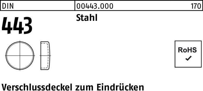 Produktbild Verschlussdeckel DIN 443 z.Eindrücken 42 Stahl