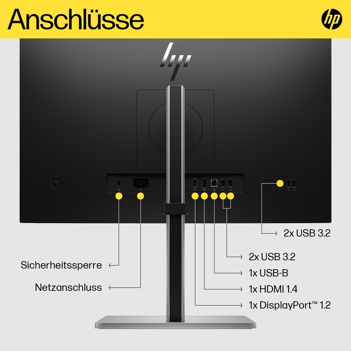 Actual product image HP E24q G5 (2560 x 1440 pixels, 23.82")