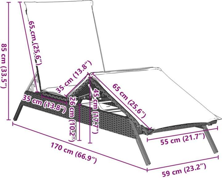 Immagine prodotto vidaXL Sonnenliege (200 cm)