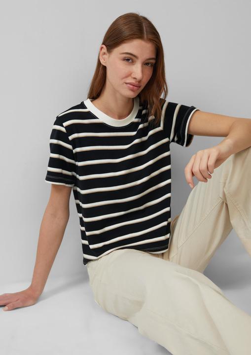 Immagine prodotto S.Oliver T-Shirt Verkürztes Baumwoll-T-Shirt mit Streifen (46)