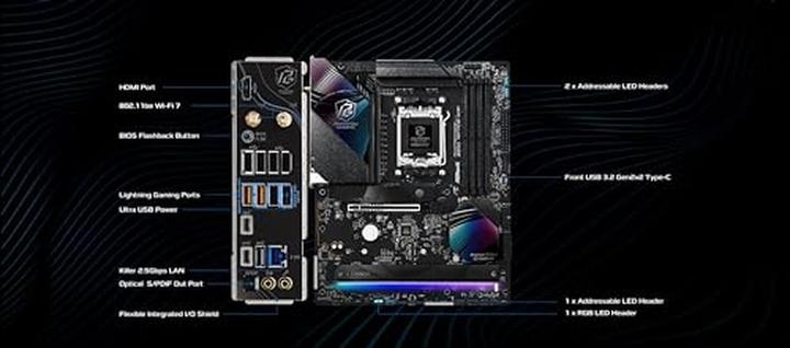 Actual product image AsRock Phantom Gaming B850 Riptide WiFi (AM5, AMD B850, ATX)