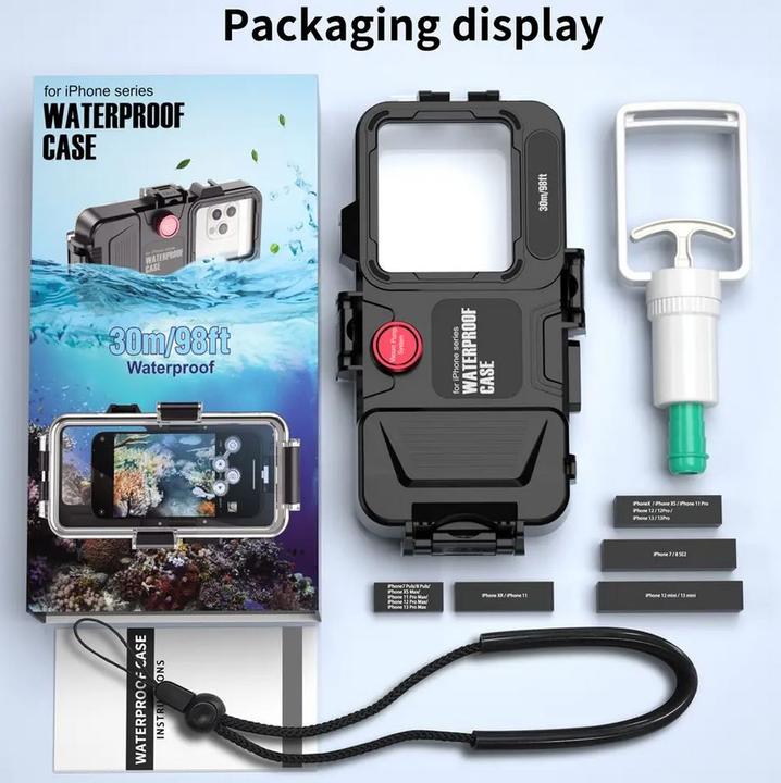 Produktbild PhoneLook Hülle Wasserdichtes Schutzcover zum Schnorcheln und Tauchen bis 30M Military grade alle s (Apple iPhone 4, LG G4s)