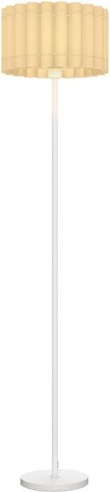 Produktbild Swisshandel24 Stehlampe im Retro-Stil, Kunststoff-Lampenschirm, Fussschalter, Metallstab, Weiss (E27)