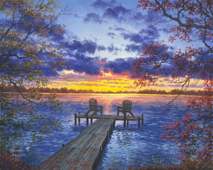 Actual product image Figured'Art Paint by Numbers - Pontoon at Sunset