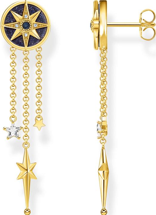 Thomas Sabo Ohrringe Royalty Stern mit Steine Gold (925er Silber)