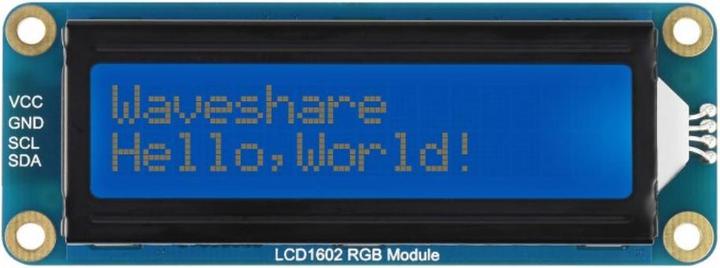 Actual product image WaveShare LCD1602 LCD display 16x2 I2C RGB backlighting