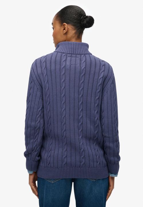 Produktbild Superdry Damen lässiger Strickpullover mit halbem Reissverschluss (L)