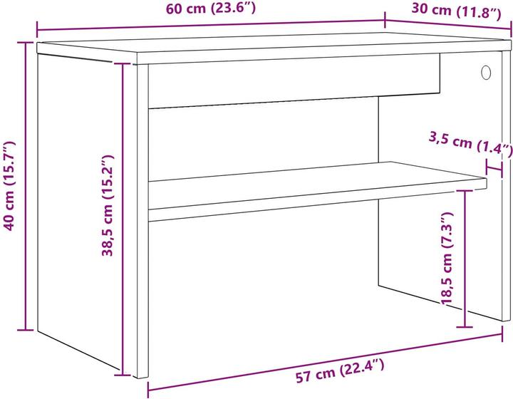Actual product image vidaXL TV-Schränk (30 x 30 x 40 cm)
