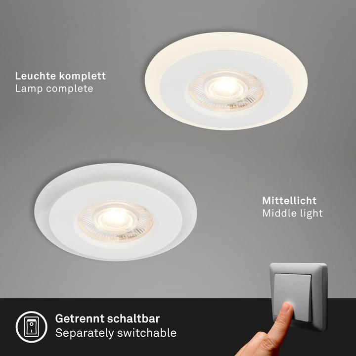 Produktbild Briloner LED Einbauleuchten-Set, mit RGB-LED, weiss, 3xLED/5W, IP44 (460 lm)