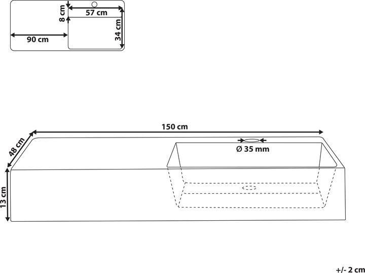 Actual product image Beliani Cusco (480 mm, 1500 mm)