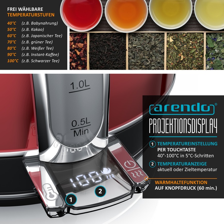 Produktbild Arendo Wasserkocher (1.70 l)