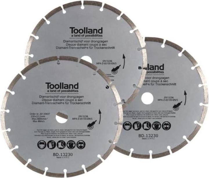 Actual product image Toolland DIAMOND PARTING DISC SET - 230 mm - SEGMENTED - 3 pcs.