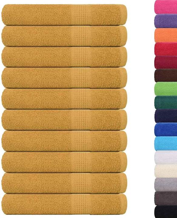 Actual product image VidaXL Sauna towels 10 pcs. Golden 80x200 cm 360 g/m² 100% cotton towel