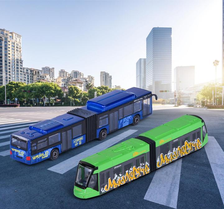 Actual product image Majorette City Bus MAN+ Siemens Tram, 6-sort.