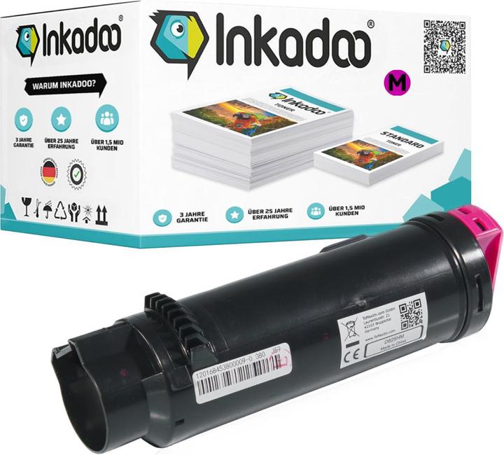 Actual product image Inkadoo Toner compatible with Dell 593-BBRT / 4NRYP toner, magenta magenta (M)