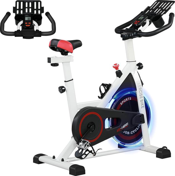Homcom Ergometer Stahl, ABS Weiss+Schwarz