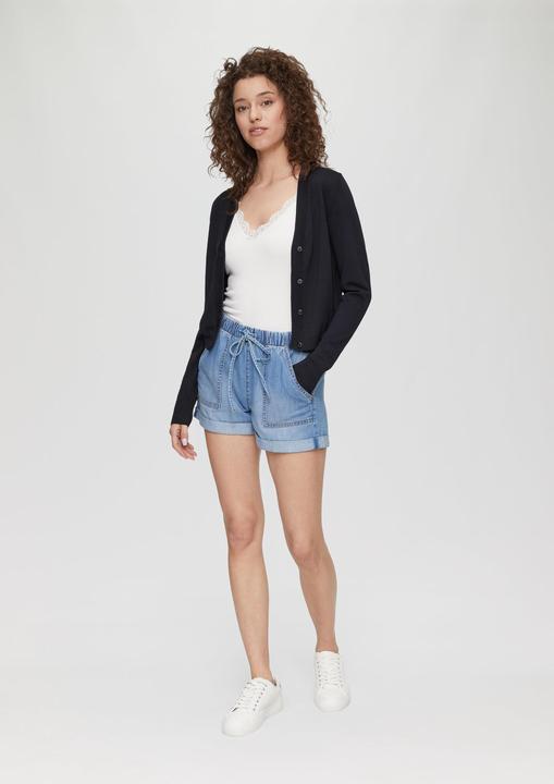 Produktbild s.Oliver Strickjacke Strickjacke aus Viskosemix mit Rollsaum (XXL)