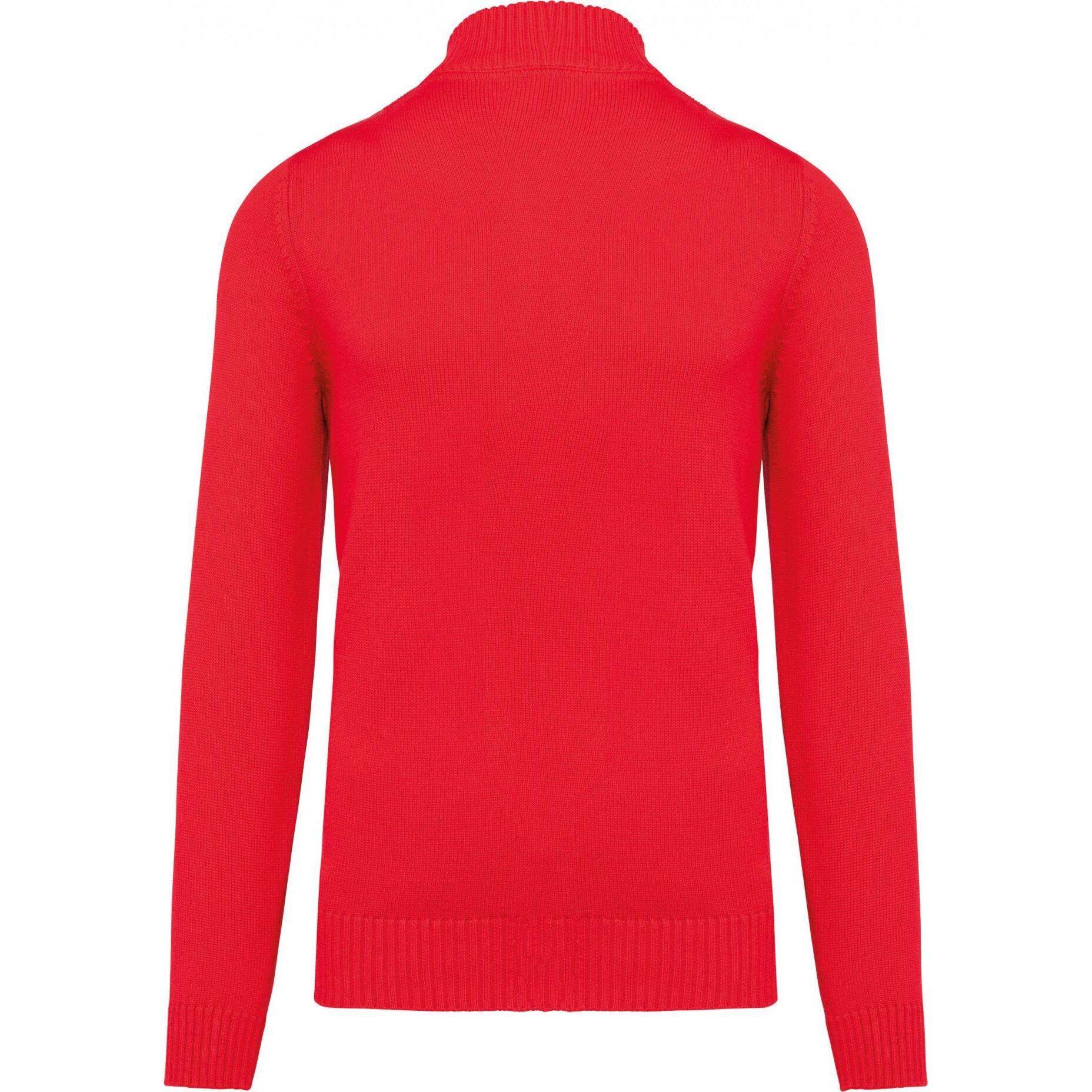 Thumbnail - Kariban, Herren, Pullover, Strickjacke mit Reissverschluss, Rot, (4XL)