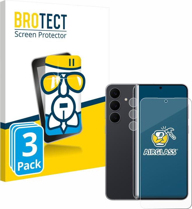 Produktbild BROTECT Schutzglas für Samsung Galaxy S25 FE (Display+Kamera) Schutzfolie Panzer Folie Glas Display Schutz (3 Stk., Samsung Galaxy S25 FE)