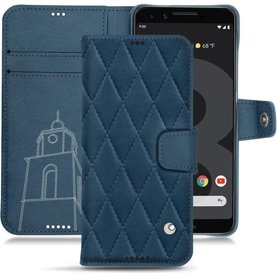 Noreve Lederschutzhülle Wallet (Google Pixel 3 XL), Smartphone Hülle, Blau