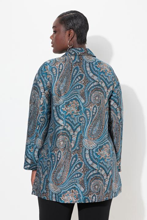 Produktbild Ulla Popken Jacquard-Jacke, Metallic-Effekt, Hemdkragen (42)