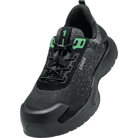 Uvex Safety, Sicherheitsschuhe, uvex 1 x-craft Halbschuhe S1 PL 68082 schwarz, grün Weite 11 Grösse 46 (S1P, 46)