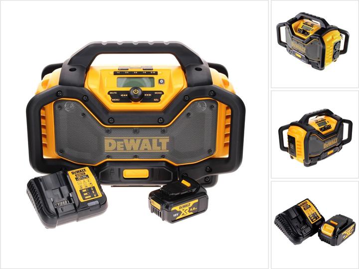 Image du produit DeWalt DCR 027 M1 Radio sans fil DAB+ 10,8-18,0 V + 1x batterie 4,0 Ah + chargeur (DAB+ DAB, FM, Bluetooth)