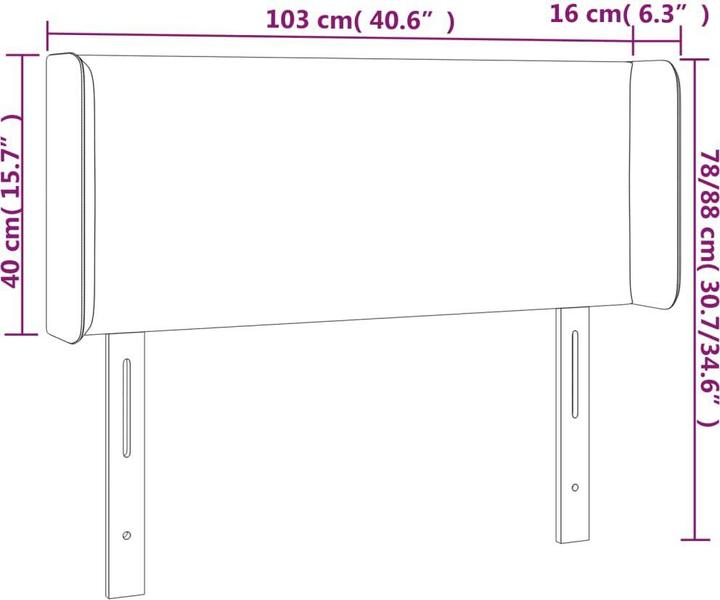 Actual product image vidaXL Kopfteil (103 x 16 x 88 cm)