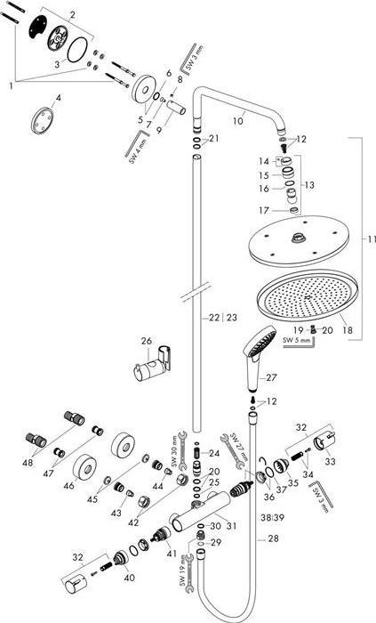 Produktbild hansgrohe Showerpipe CROMA SELECT 280 AIR 1JET