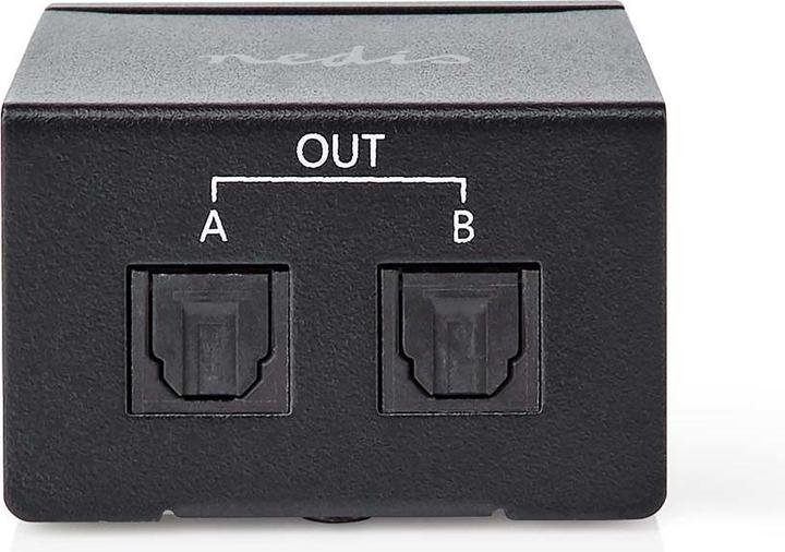 Produktbild Nedis TosLink-Splitter 2-Weg Anschlüsse – Eingang: TosLink Buchse Anschlüsse – Ausgang: 2X TosLink D