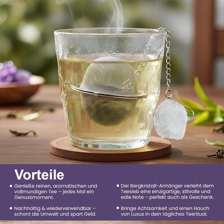 Actual product image Gewürzladen Näfels Teesieb mit Bergkristall-Anhänger, Teeei, Teekugel, Gewürzsieb