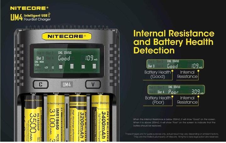 Immagine prodotto Nitecore Caricatore USB UM4 (1 pz., 14500, 16340, 18650, Batteria + Caricabatterie)