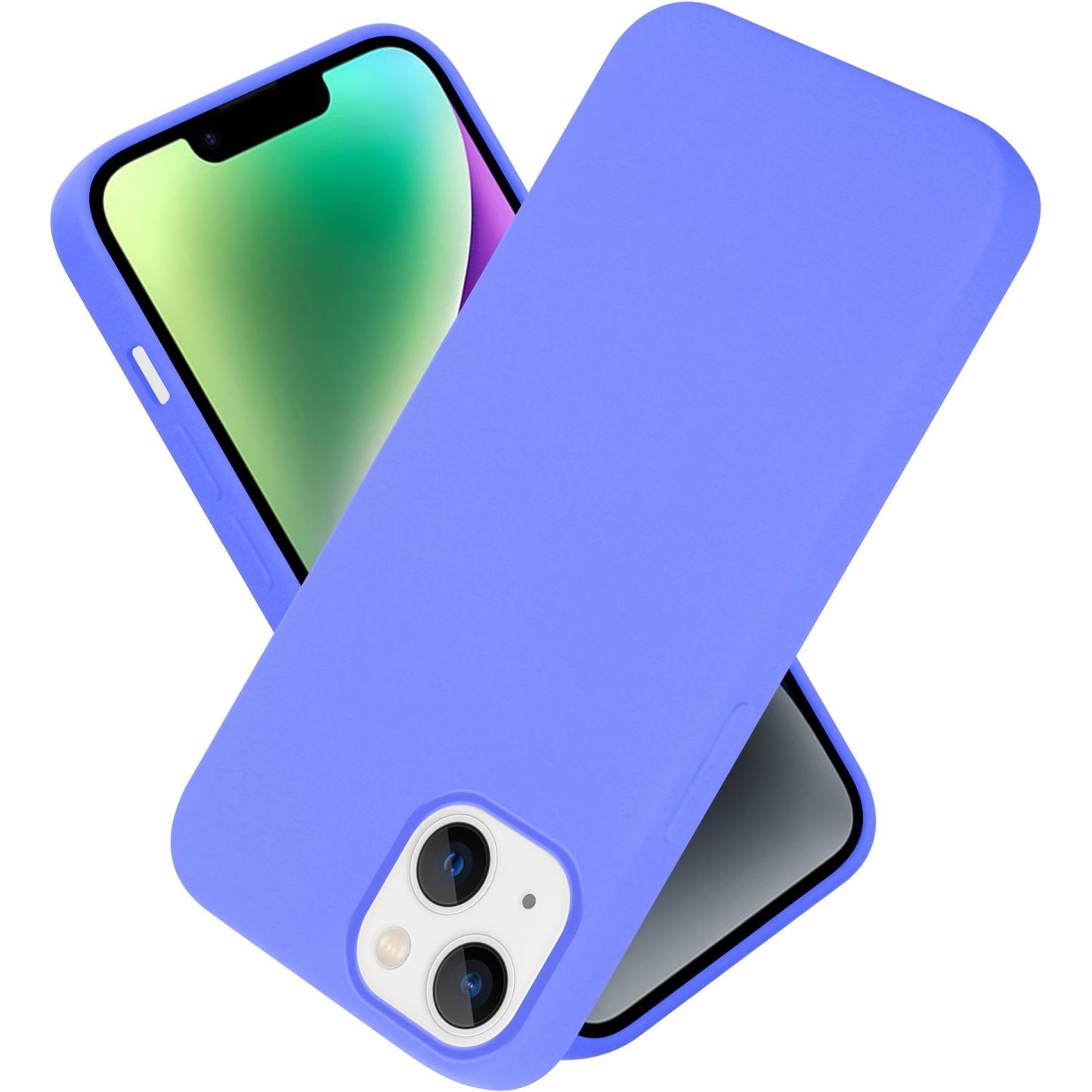Cadorabo Hülle für Apple iPhone 14 PLUS im TPU Liquid Silicone Case Style (Apple iPhone 14 Plus), Smartphone Hülle, Viol...