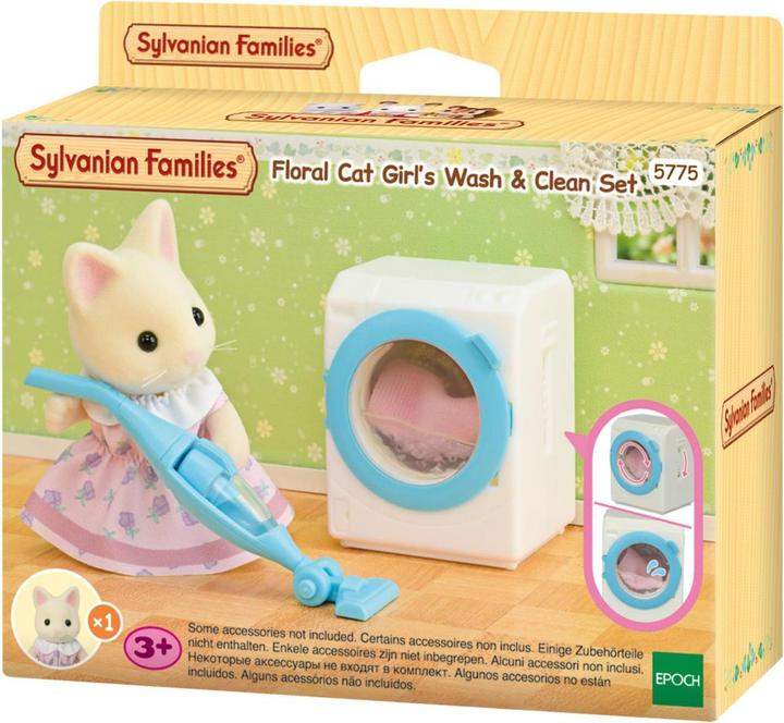 Actual product image Sylvanian Families Baby Cat Flora Wash & Clean Set