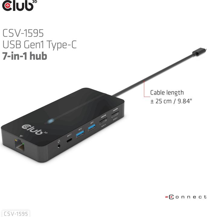 Produktbild Club 3D CSV-1595 (USB-C, 7 Ports)