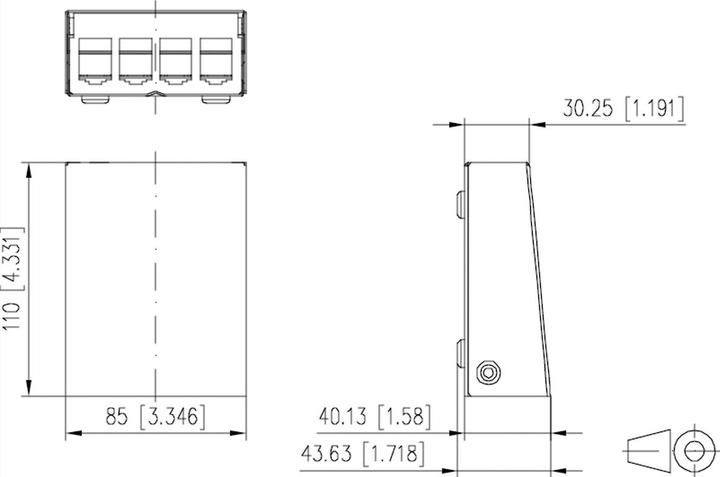 Actual product image Metz Connect 4 port surface mount housing